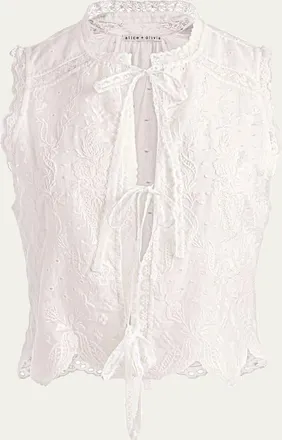 Alice & Olivia Amal Embroidered Tank Top