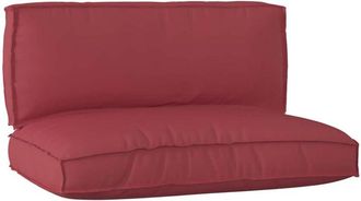 vidaXL Set di Cuscini per Pallet 2 pcs Rosso vino 120 x 80 x 12 cm - Vidaxl