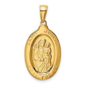 Diamond2Deal 14k Yellow Gold Saint Joseph Medal Pendant