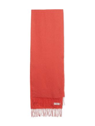 Saint Laurent wool fringe scarf - Red