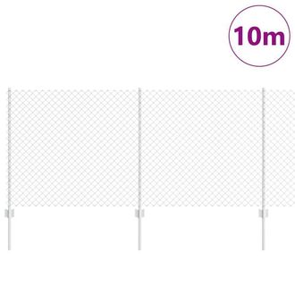 Berkfield Home Modern Chain Link Fence with 20 U Posts Silver 1x10 m Steel