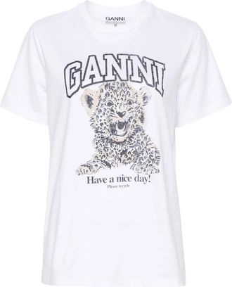 Ganni Leopard Jersey T-shirt