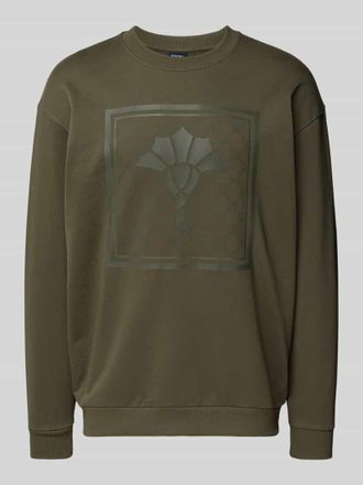 Joop Sweatshirt mit Logo-Print Modell Cruz in Metallic Gruen, Gr&ouml;&szlig;e M