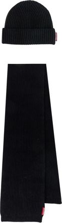 Dsquared2 Comfortabele Wollen Sjaal en Hoed Set - Zwart Aw 23 - Heren - Wintersjaals - Zwart - ONE Size - Wol - Accessoires