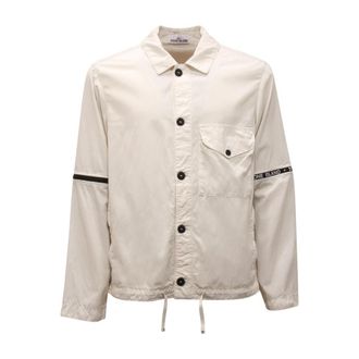 Stone Island Cupro Nylon-TC Jas - Heren - Zomerjassen - Wit - M - Nylon - Jassen