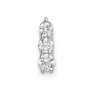 Diamond2Deal 14K White Gold Lab Grown Diamond 3-stone Pendant (0.26ct, VS, G-H)