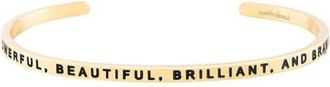 Mantra Powerful, Beautiful, Brilliant, And Brave bracelet in Yellow Gold at Nordstrom