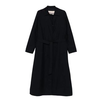 Herno Dames, Mantels, Zwart, Maat: M Leer