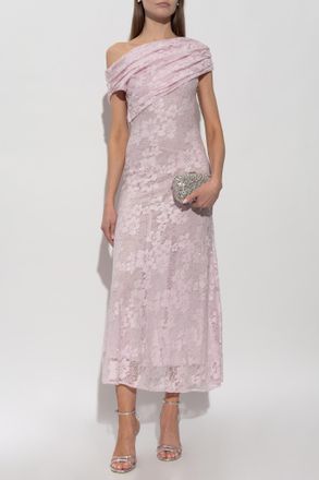 Self Portrait Lace Dress With Shimmering Sequins, Womens, Pink
