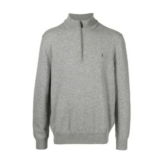 Polo Ralph Lauren Truien & Vesten, Heren, Grijs, XL, Wol, Luxe Grijze Gebreide Kleding Aw 24