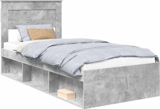 vidaXL Bed Frame with Drawer Concerte Grey 75 x 190 cm Solid Pine Wood vidaXL