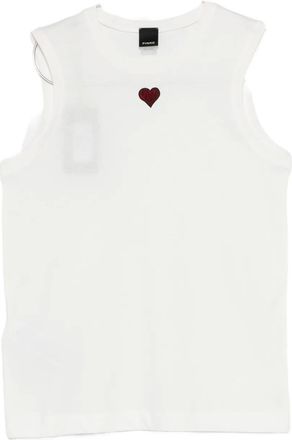 Pinko heart tank top - women - Cotton - L - White