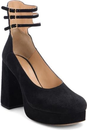 Chloé Ankle Strap Platform Pump in Black at Nordstrom, Size 10.5Us