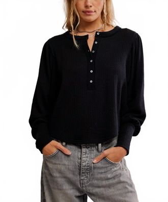 Free People Quinn Knit Top In Black