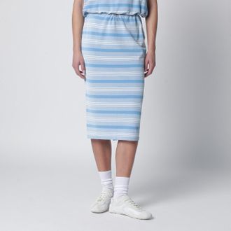 Prada Gonna midi in piquet a righe celeste