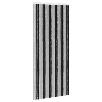 vidaXL Cortina De Insectos De Chenilla Gris Y Negro 100 X 230 Cm Vidaxl