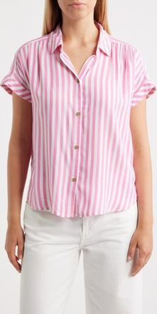 Beach Lunch Lounge Darby Short Sleeve Button-Up Shirt in Pure Pink at Nordstrom, Size X-Small