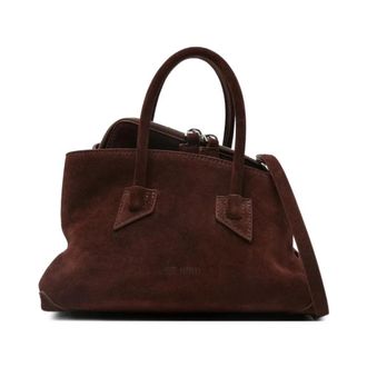 The Attico La Passeggiata Mini Top Handle - Dames - Handtassen - Bruin - ONE Size - Leer - Tassen