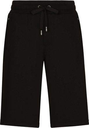 Dolce & Gabbana logo-tag track shorts - men - Cotton - 52 - Black