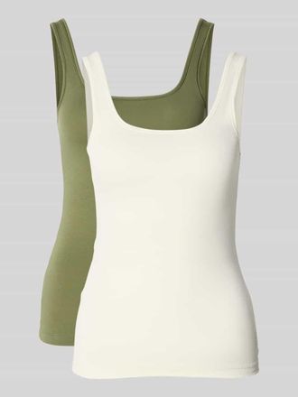 HUGO BOSS Slim Fit Tank Top aus Baumwoll-Mix im 2er-Pack in Oliv, Gr&ouml;&szlig;e XL