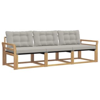 vidaXL Conjunto De Sof&aacute;s De Exterior 3 Pcs Blanco Y Gris Claro Vidaxl