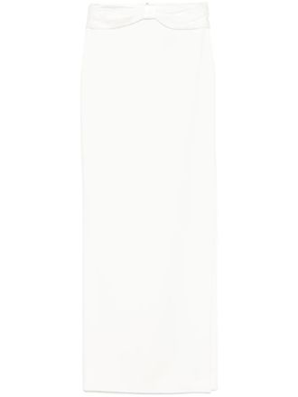 Elisabetta Franchi bow-detail maxi skirt - women - Elastane/Acetate/Polyester/Viscose - 40 - White