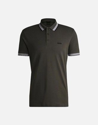 HUGO BOSS Mens Hugo Boss Dark Grey Paddy Polo Shirt - Black - Size: 42