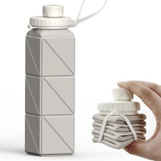 OEM Botella De Agua Personalizable Con Sistema De Flujo Continuo: Botella De Agua Port&aacute;til De Silicona Sin Bpa, Reutilizable Para Viajes, Acampadas