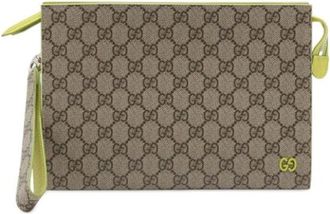 Gucci Pre-owned Clutches, female, Brown, Size: ONE SIZE Pre-owned Leather Clutch