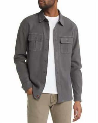 The Normal Brand Tailored Terry Shirt Jacket In Steel