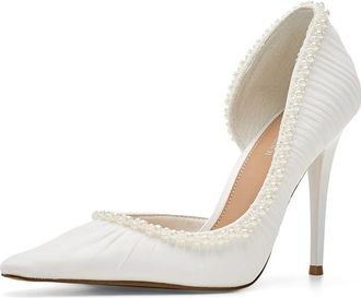 Steve Madden Elegant Womens Shoes Ivory Mesh Pearl : 5.5 M, Textile