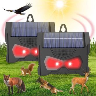 OEM Repelente De Animales (paquete De 2), Luces Solares Antipredadores, Ojo Antipredador Con Energ&iacute;a Solar Con Dos Luces Rojas Intermitentes Para Jard&iacute;n, 