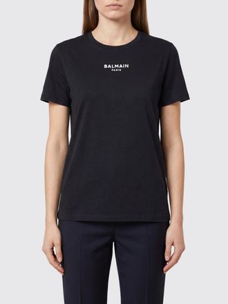 Balmain T-shirt slim fit in cotone con logo a contrasto
