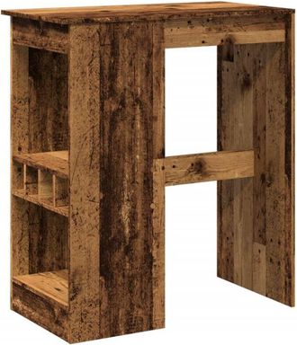 vidaXL Mesa Alta Con Estantes Madera Envejecida 90x47,5x103,5 Cm Vidaxl