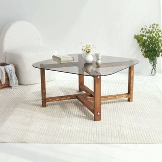 Dmora Mesa De Caf&eacute; Cepheus, Mesa De Centro Baja, Revistero Para Sof&aacute;, Estante De La Sala De Estar, 80x80h40 Cm, Roble, Con Embalaje Reforzado - Dmora