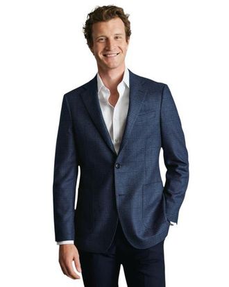 CHARLES TYRWHITT Wool Silk Jacket in Ink Blue at Nordstrom, Size 40