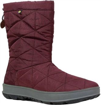 Bogs Womens Snowday Mid Waterproof Winter Snow Boot In Wine
