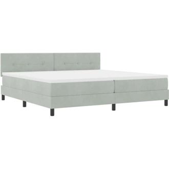 vidaXL Cama Tipo Box Spring Gris Claro 200 X 200 Cm Terciopelo Vidaxl
