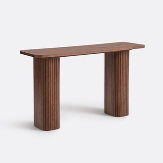 La Redoute Interieurs Essenfineer consoletafel met walnootfineer, Latti