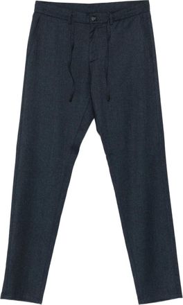 Canali Pantaloni in lana con coulisse - Blu