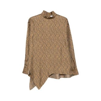 Ferragamo Asymmetric Tunic - female - Ferragamo - Tunics - Multicolor - S - Blouses & Shirts