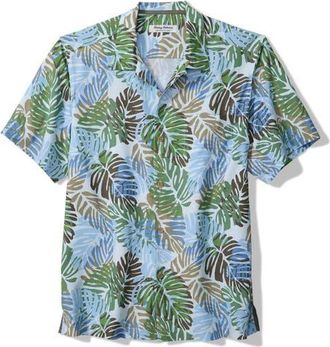 Tommy Bahama Coastal Ease Jade Jungle IslandZone Camp Shirt in Solitude at Nordstrom, Size 3Xlt