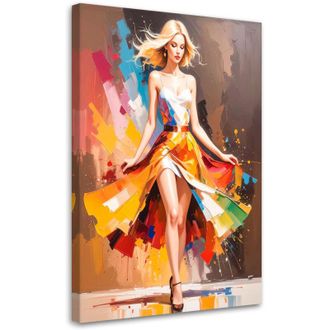 Artgeist Quadro su tela, Donna in abito colorato - 40x60