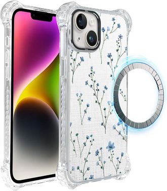 OEM Funda Ibizu Dropguard Ultra Para Iphone 14 Plus Con Magsafe, Color Pastel Bloom, Color Azul Sue&ntilde;o