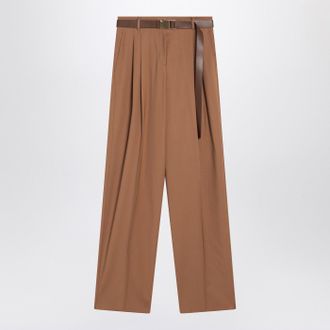 Max Mara Hazelnut Wool Canvas Trousers