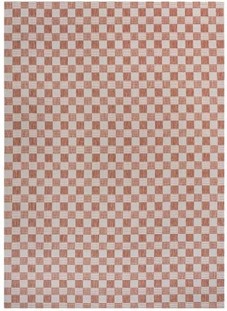Jonathan Y Designs Aimee Traditional Cottage Checkerboard Indoor/Outdoor Area Rug in Salmon/cream at Nordstrom, Size 5Ft 0In X 8Ft 0In