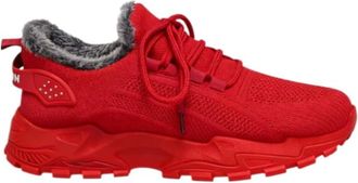 Generic Womens Plus Size Warm Fleece Lined Boots, Casual Snow Boots for Fall Winter, Comfortable Outdoor Indoor Sneakers (Red,7.5)