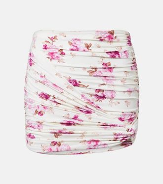 Magda Butrym Floral-applique ruched miniskirt