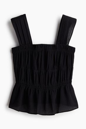H&M Peplum-Top aus Cr&ecirc;pe - Schwarz