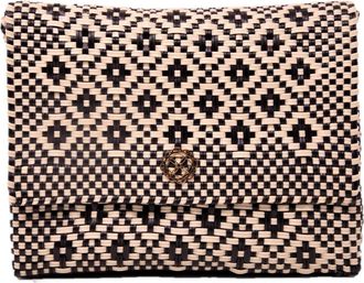 Lola's Bag Womens Handmade Aztec Long Metal Strap Crossbody Bag In Black/beige